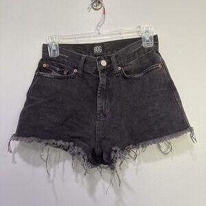 Urban Outfitters BDG Grunge High Rise Washed Black Shorts Distressed Size 25